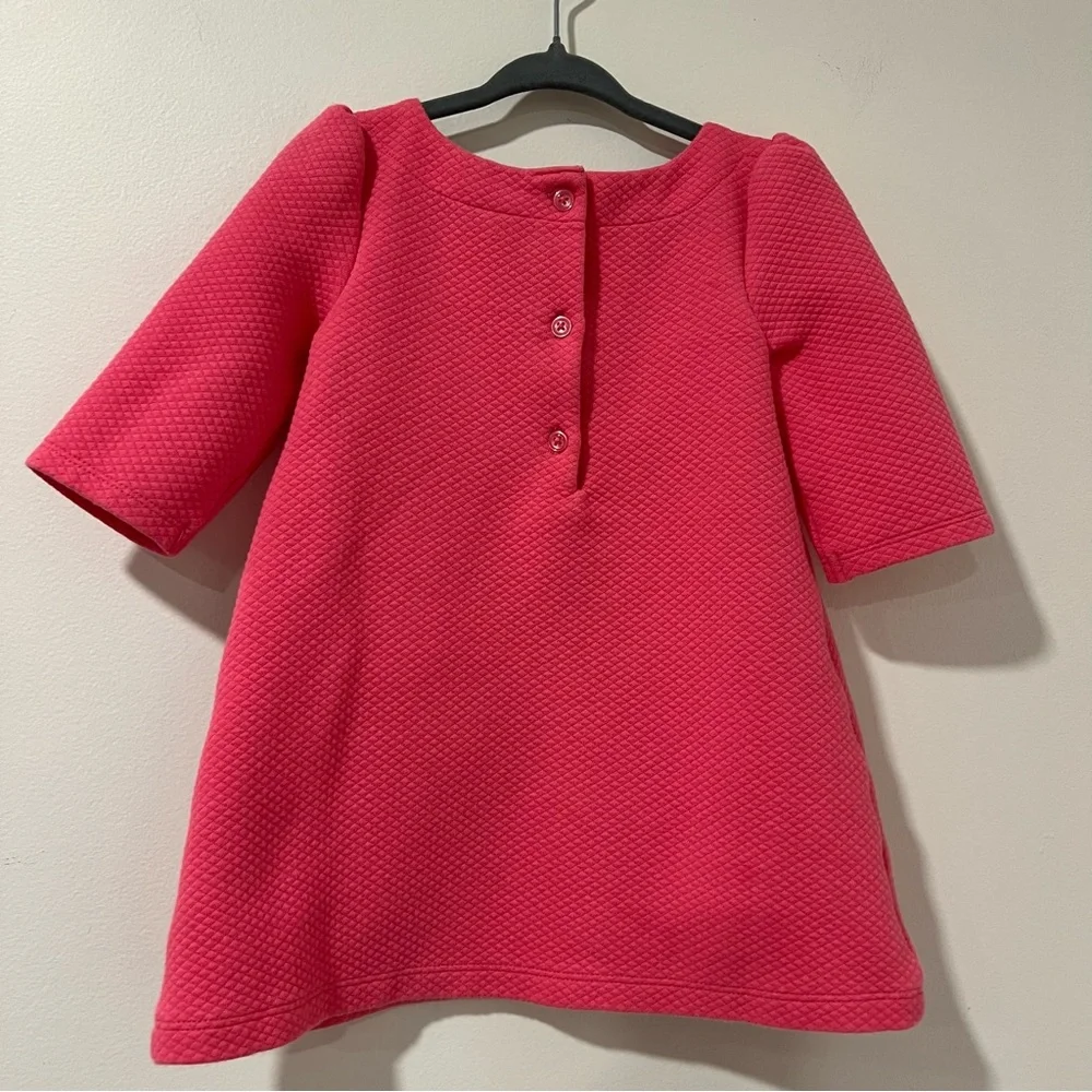 Janie and Jack The Quilted Heart Dress Bright Pink Size 2